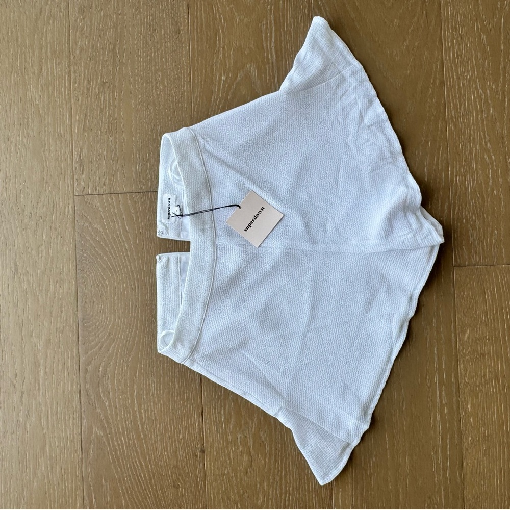 Superdown White High Waist Shorts